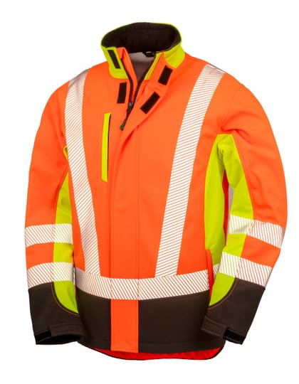 Recycled 3-Layer Printable 3-Tone Safety Softshell Jacket