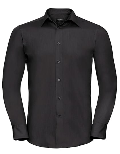 Men's Long Sleeve Tailored Polycotton Poplin Shirt